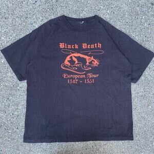 Vintage Black Death 90s European Tour Heavy Metal Punk Metal T-Shirt XL
